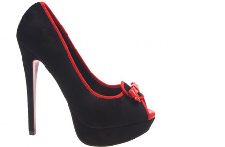 Pantofi eleganti negri cu rosu Jill