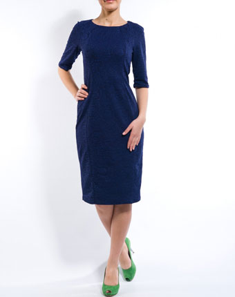 Rochie cu maneca 3/4 bleumarin