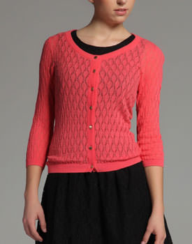 Cardigan tricotat rosu