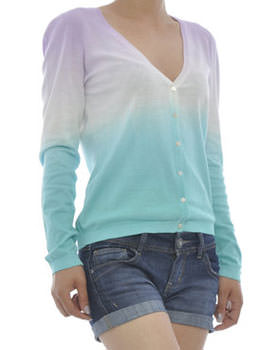 Cardigan bleu cu alb