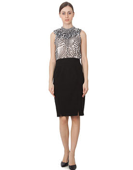 Rochie animal print cu negru