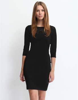 Rochie cu maneca 3/4 neagra