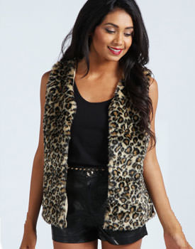 Vesta leopard print faux fur