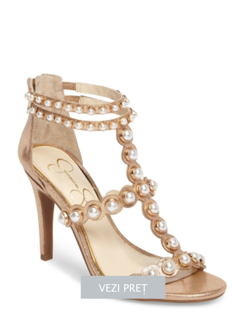 Sandale cu perle aplicate Jessica Simpson