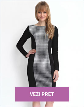 Rochie office negru cu gri