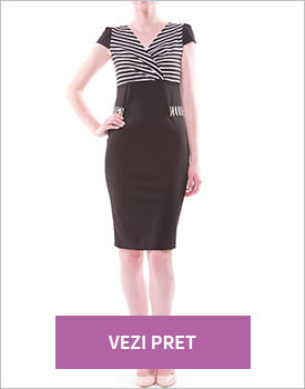 Rochie neagra cu dungi