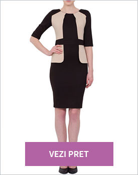 Rochie negru cu bej