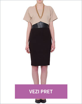 Rochie negru cu bej din jerse