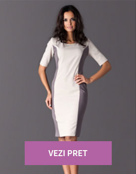 Rochie midi cu maneca 3/4 gri