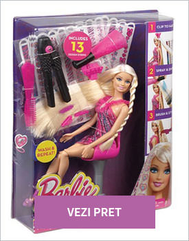 Papusa Barbie Playset la coafor