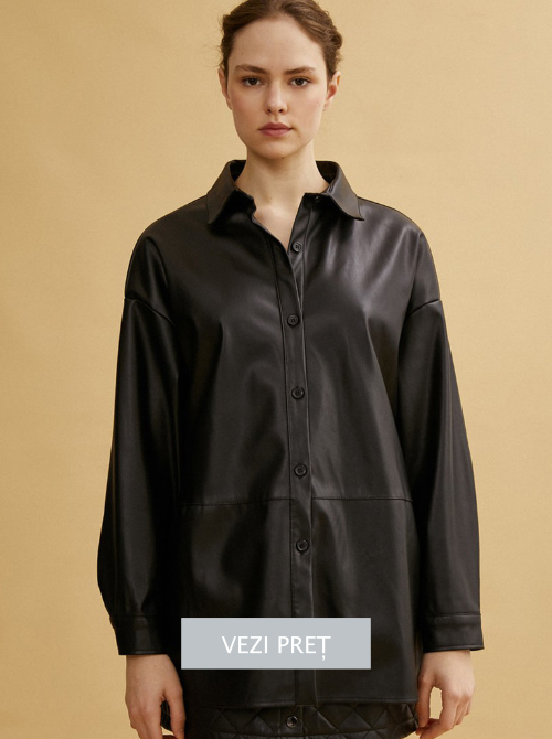 Jachetă tip cămașă din piele ecologică Koton